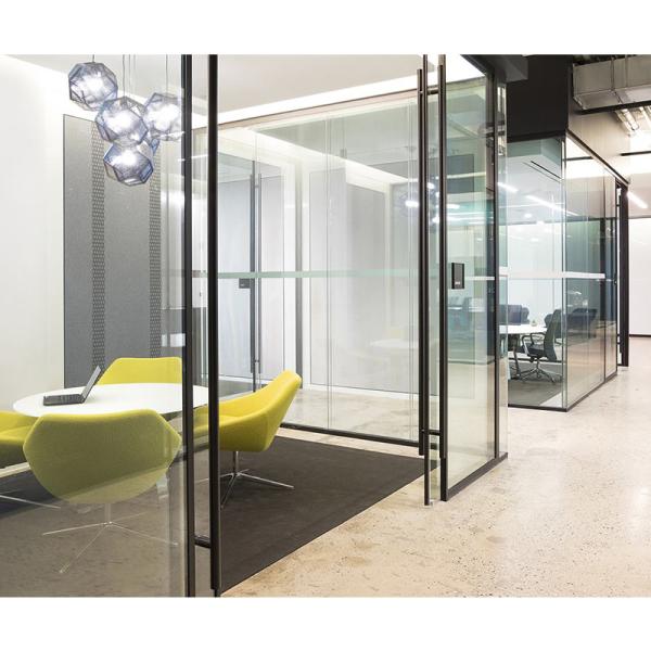 Centre de conférences de bureau mur de cloison en verre unique vitré pour cadre en aluminium