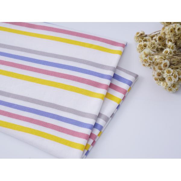 Tissu tricoté rayé naturel, respirant et propre à la peau, pour le loisir