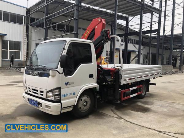 ISUZU N Series Cargo Crane Truck 4X2 3ton Lifting 4500mm Wheelbase