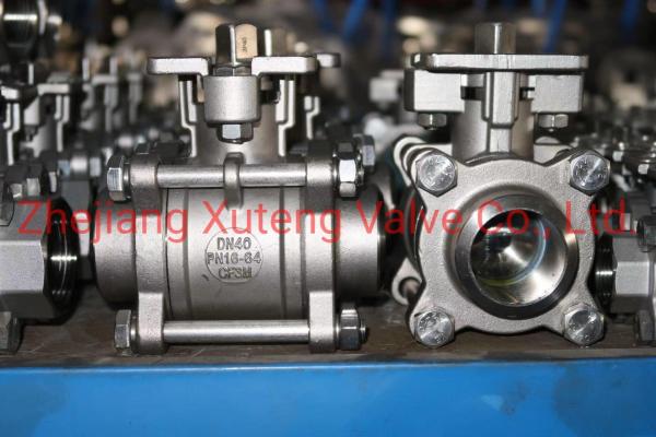 US Three Piece Butt Welded Ball Valve with High Mounting Pad and Relief Function