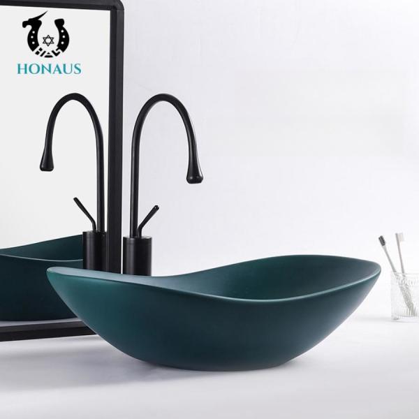Matte Black Jade Green Bathroom Countertop Basin Lavatory Sink Nordic Style