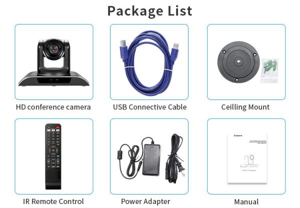51.8 Fov 10X USB PTZ Conference Camera 1/2.9 Inch HD CMOS Tenveo Vhd102u