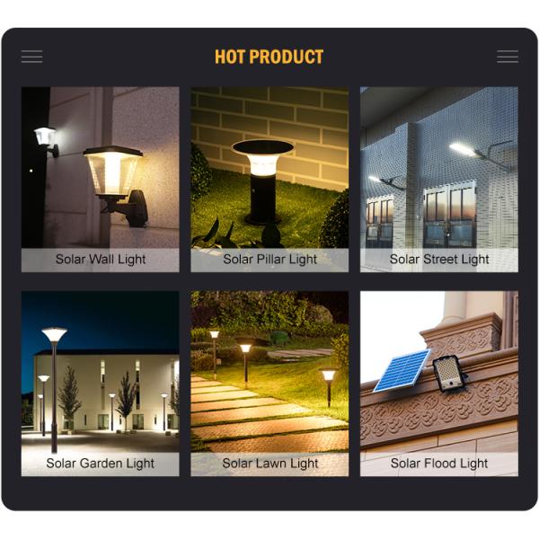 2- Waterproof Solar Led Wall Light for Outdoor Landscape -20 60C Working Temperature