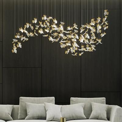 Indoor Decoration Chandelier Hotel Villa Staircase Glass LED Pendant Light