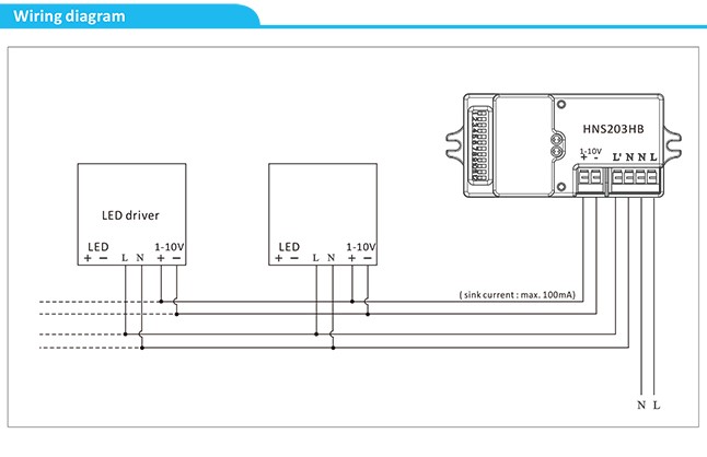 HNS203HB AC Двигательный датчик переключателя, Большое расстояние высокий микроволновой датчик движения