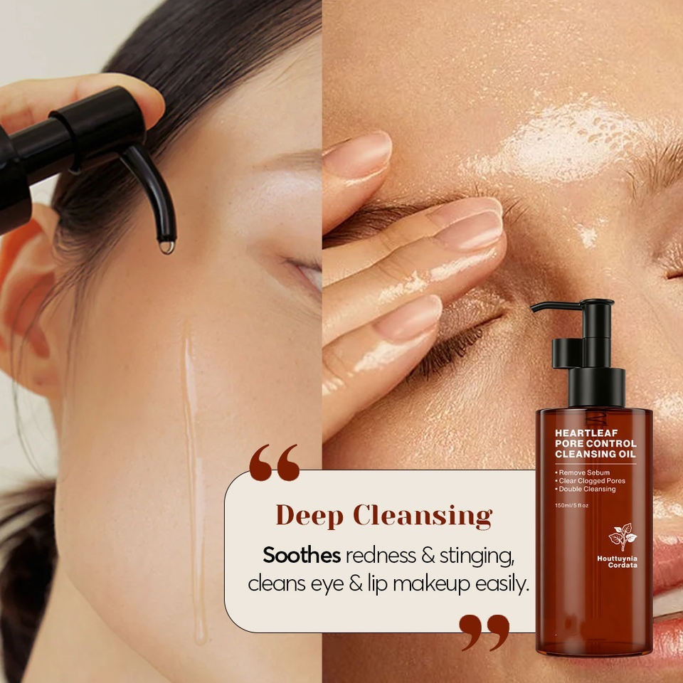 OEM ODM Korean Natural Leaf Deep Cleansing Facial Cleanser Makeup Remover, Suitable for Acne-Prone Skin