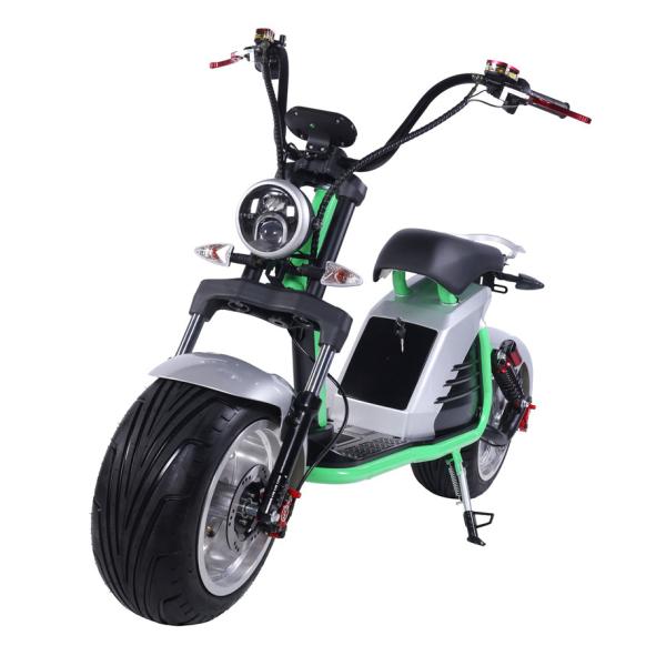 Double-battery Rechargeable Motorcycle with 18*10 inch Wheel Size Upgradeable to 12 inch