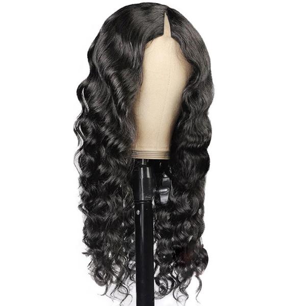 Long Human Hair V Part Wig 30Inch Kinky Straight Raw Hair Brazilian Remy Perruque