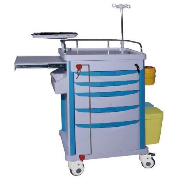 Chariot d'urgence avec 5 tiroirs