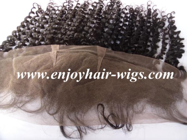 Peruvian virgin remy hair lace frontal 13''x4'' ,natural color curly hair 10''-24''length