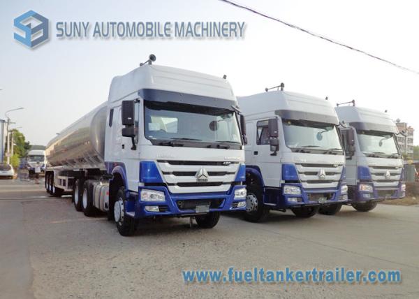 Custom 45000L Oil Tank Trailer 3 Axle , Diesel / Jet Chemical Tank Trailer