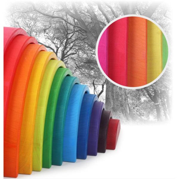 Blocs constitutifs en bois Toy Creative Educational d'arc-en-ciel de Brown 18cm
