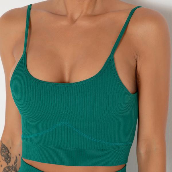 Seamless knitted sexy back-folding yoga bra running exercise fitness yoga suit
