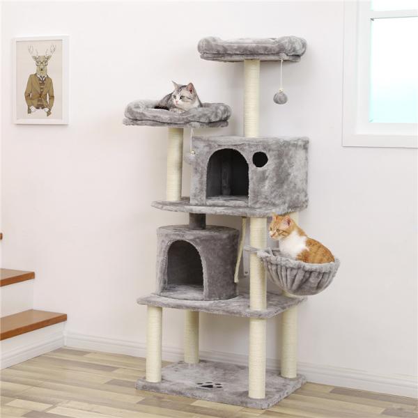 Unique Playhouse Cat Furniture Toys 45*55*152cm With Sisal Covered Ce Certification