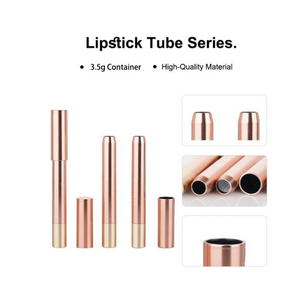 3.5g Ouro Rosa Balsamo de Lábios Vazio Recipientes Liners Lápis de Lápis Tubos de Lápis de Lábio de Metal