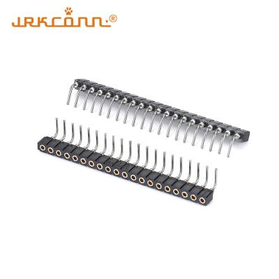 Right Angle Black Housing 2.54mm Pitch Female Header Connector Female Header Socket