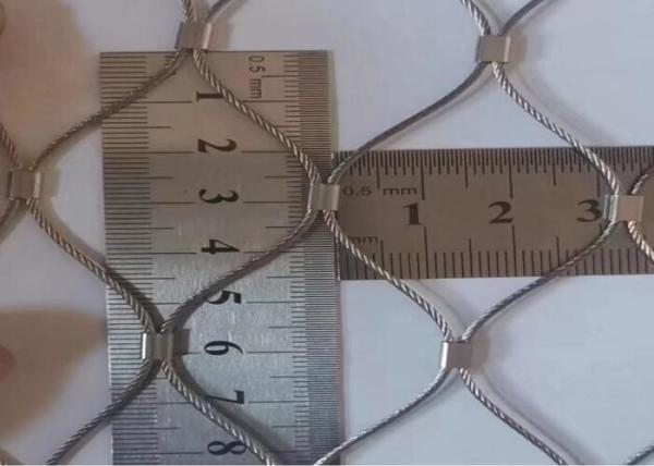SUS 304 Metal Rope Mesh Anti Flaming Stainless Steel Cable Mesh