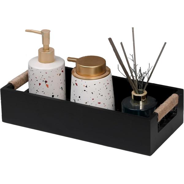 Cesto de almacenamiento de alta calidad negro duradero Cesto de almacenamiento de artículos de tocador