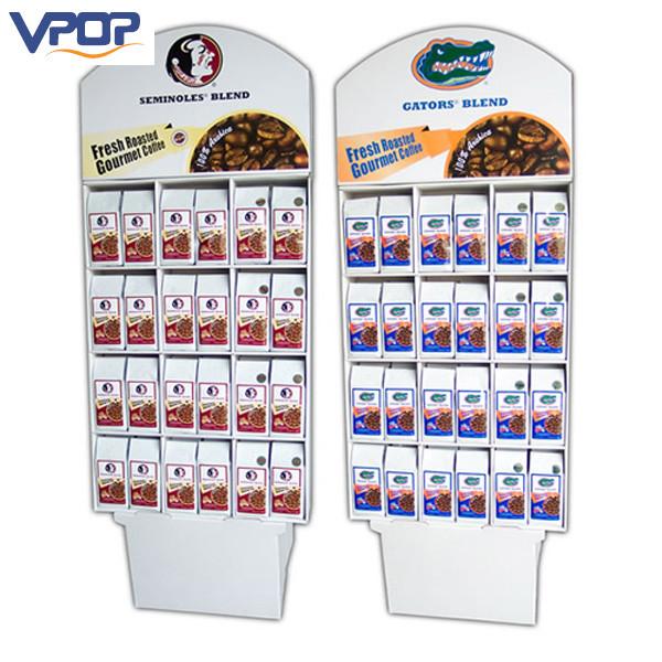 Coffee Cups Cardboard Floor Displays , Stand Up Cardboard Display With Cells