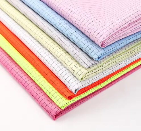 5mm stripe antistatic fabric for industrial cleanrooms, WR coated, suitable for