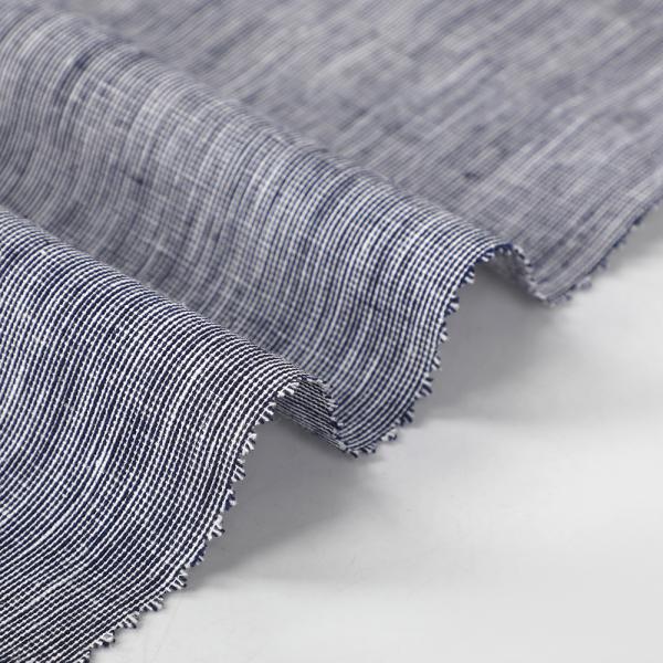 Direct Factory Sales Women's Clothing Organic Linen Cotton Yarn-Dyed Fabrics Solid Color Blouse T-Shirt Dress Woven Stretch