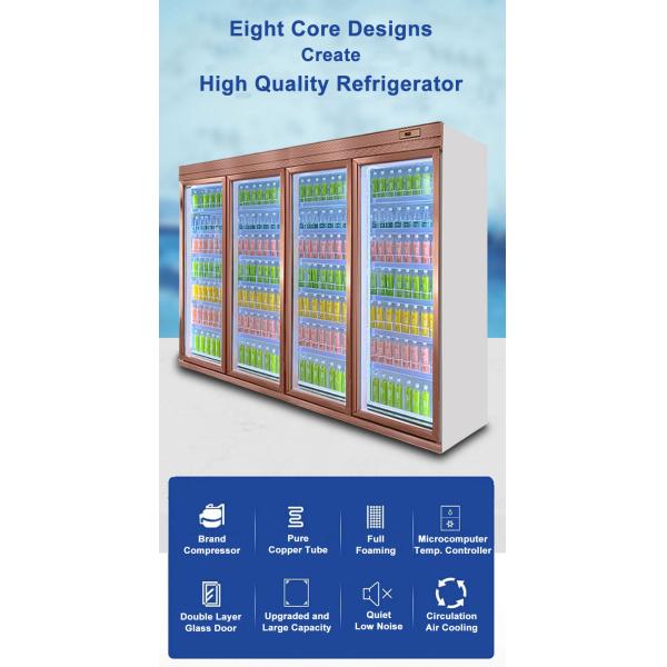La fan que refresca el refrigerador comercial de la exhibición automático descongela con las puertas de oscilación