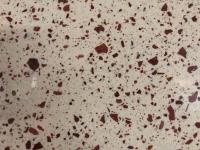 Lajes artificiais bege de quartzo de 12MM com parte superior de vidro da vaidade do banheiro da oxidação vermelha