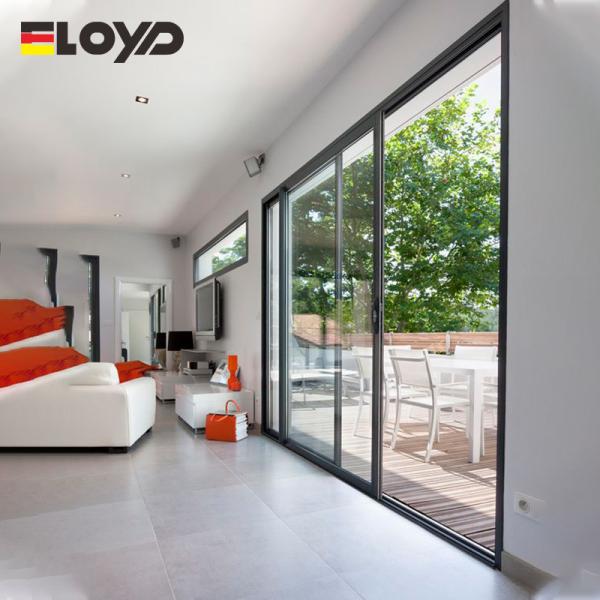 Design minimaliste extérieur portes vitrées doubles fabricant portes coulissante