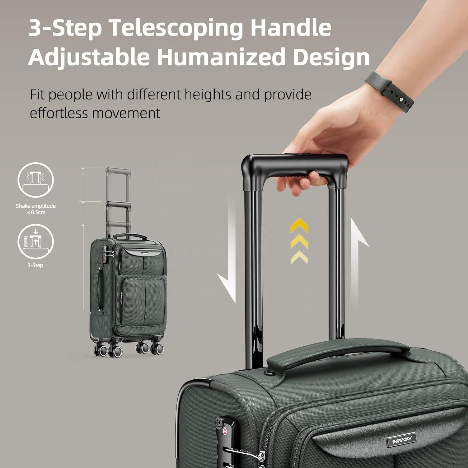 3-Piece Lightweight Expandable Luggage Set Spinner Caster 20/24/28 Inch Dual Wheels TSA Lock-Soft Edge Dual Wheel Spinner Caster