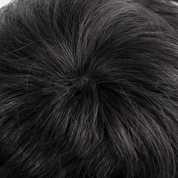 Soft and Shiny Brazilian Hair Short Cut Full Head Male Black Wigs with Natural Scalp