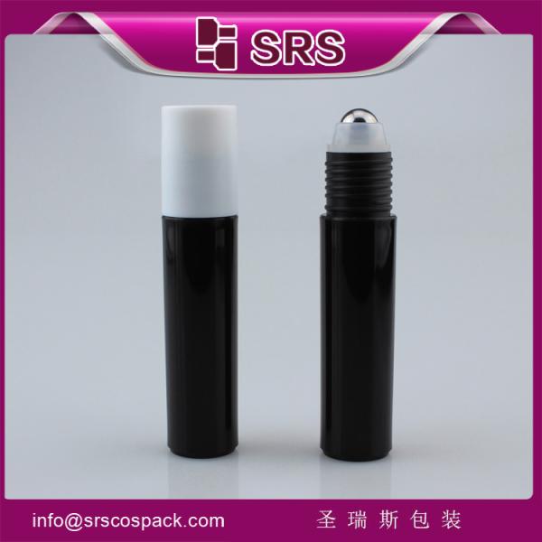 1/3oz plastic black  empty roll on bottle