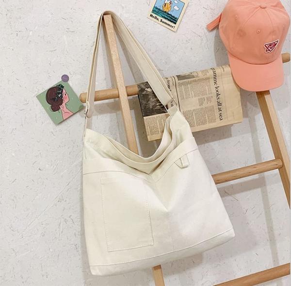 Brand: Kehpish Economical Cotton Canvas Tote Bag,Women Hobo Shoulder Bag Crossbody Handbag with 3 External Pocket