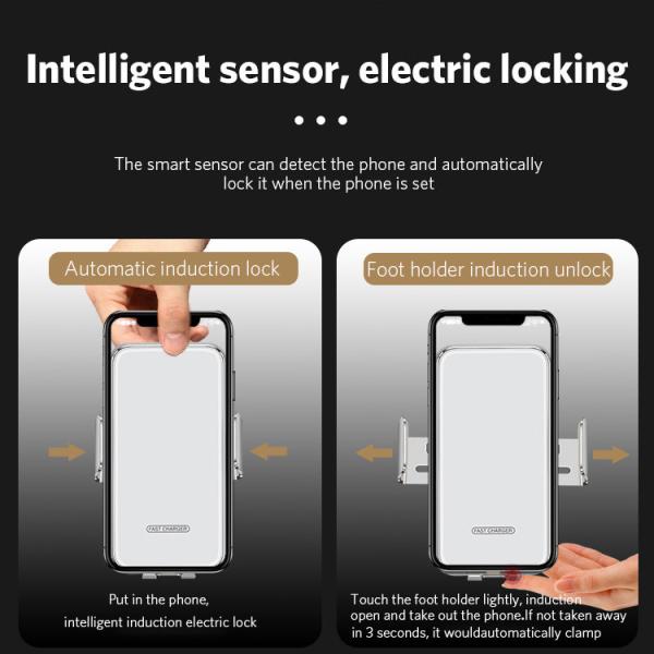 Держателя заряжателя автомобиля 10W вентиляционного отверстия зажимать быстрого беспроводного автоматический