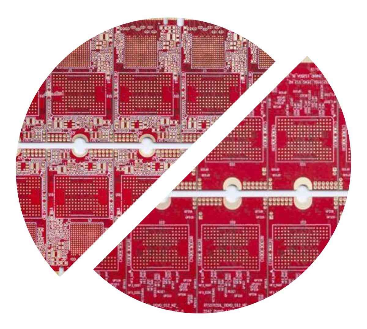 Доска PCB пальца 30u золота ультра тонкая отверстие 0.25mm BGA 8 слоев половинное