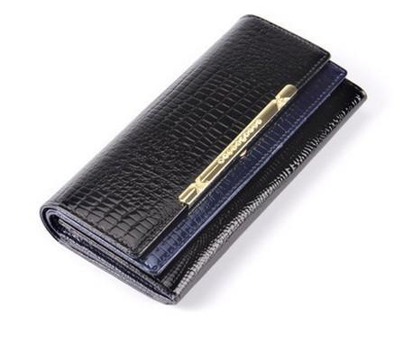 2016 new crocodile pattern leather Ms. leather wallet female long section of high-capacity double wallet