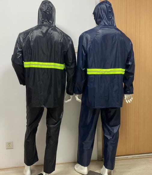 OEM Black Mens Work Rain Coat Heavy Duty Rain Suits For Work