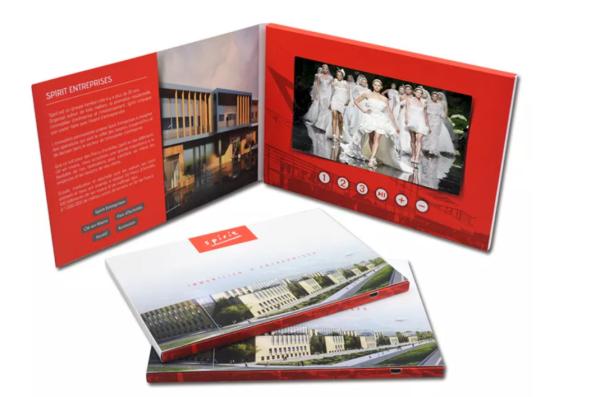 Digital lcd marketing displays book with 2.42.84.357910 inch LCD Screen Video Brochure Book Custom Quality Print