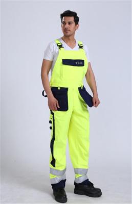 290gsm light weight arc protection Fire proof Bib Trousers , EN20471 HIVIS Flame Resistant Bib Pants