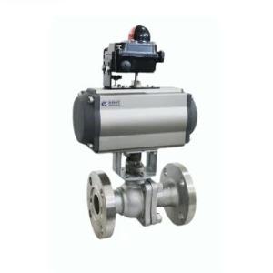 Stainless Steel Flange End Vacuum Ball Valve With Pneumatic Actuator DIN Standard