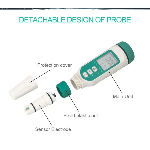 Portable Digital Salinity Meter 0.00ppt-50ppt Measuring Range for Water Quality Testing