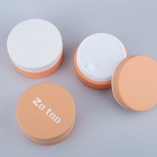 Two Color Empty Plastic Cosmetic Jars 50ml Eye Cream Jar With Customized LOGO Cap