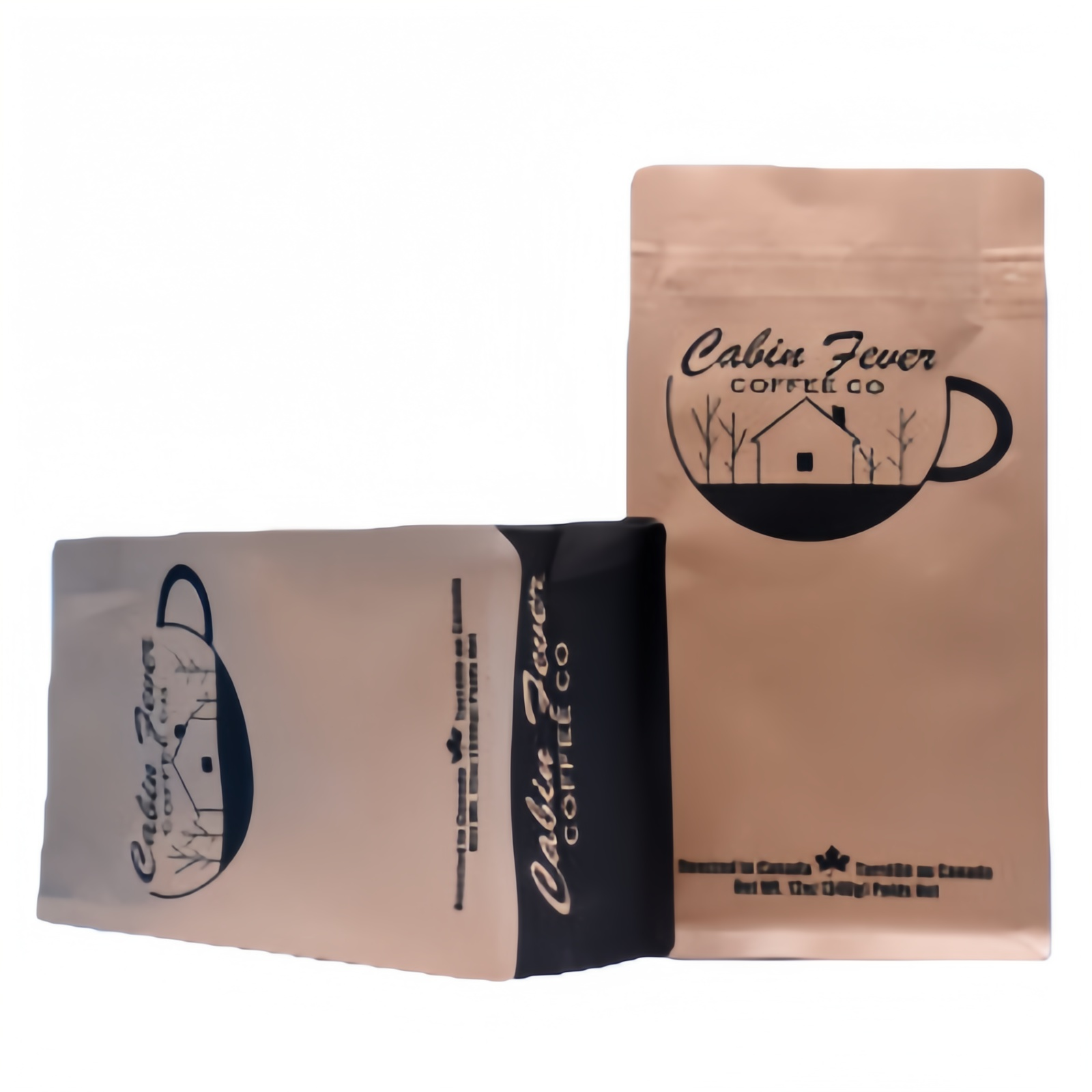 Flat Bottom Sustainable Coffee Packaging Pouch 250g 340g 500g 1kg With Valve Zipper