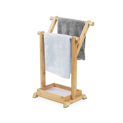 Porta-toalhas de bambu sustentável para banheiros e banheiras de cozinha