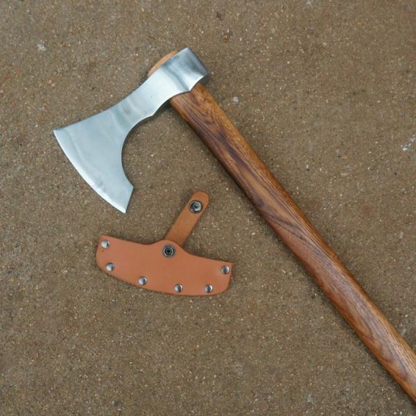 460MM Length Steel Materials Viking Axe With Carbonized Color Hickory Handle And Sharp Blade