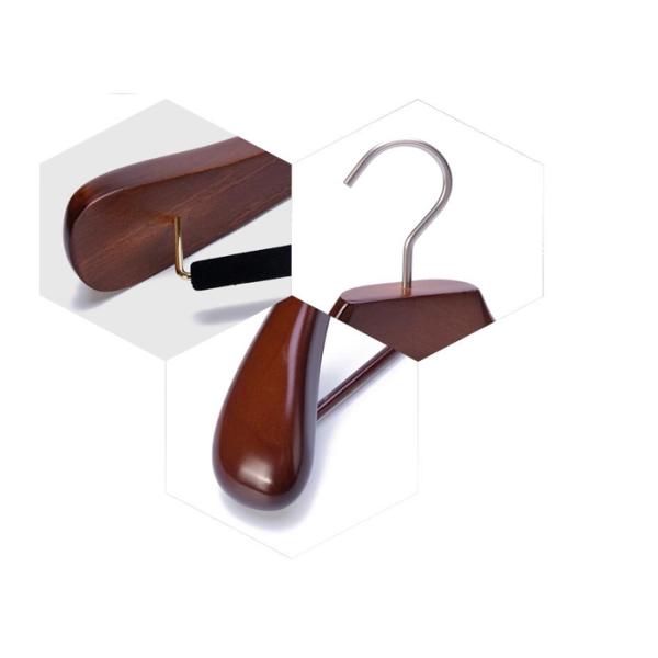 Glossy Luxury Wooden Coat Hangers For Men'S Suit / Pants / Jacket Customized Logo