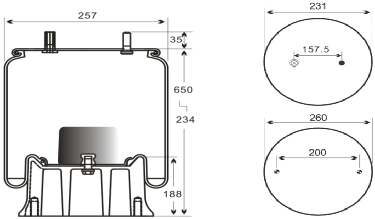 Heavy Duty Double Convoluted Air Spring for truck air ride suspension kits OE Replacement | Firestone W01-358-9394 Contitech 910-19P Goodyear 1R12-142