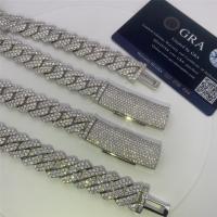 Cadena 15m m VVS Moissanite Sterling Silve Cuban Link Necklace de Hip Hop Miami Cuban Link