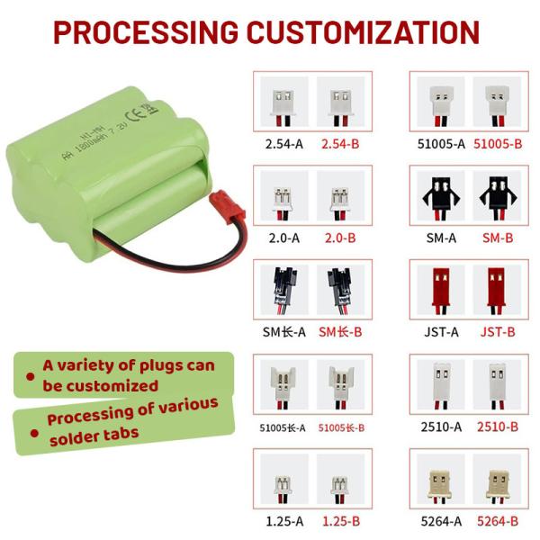 CLF OEM 3000mAh Hydrure de nickel métallique (NiMH) Cellule de batterie rechargeable cylindrique 1.2V Jouets médicaux SC 7.2V Certifié MSDS