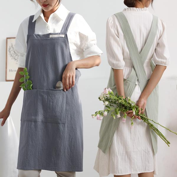 Customized Cotton Canvas Aprons With Pocket for Home Restaurant Bar Cafe Uniform
