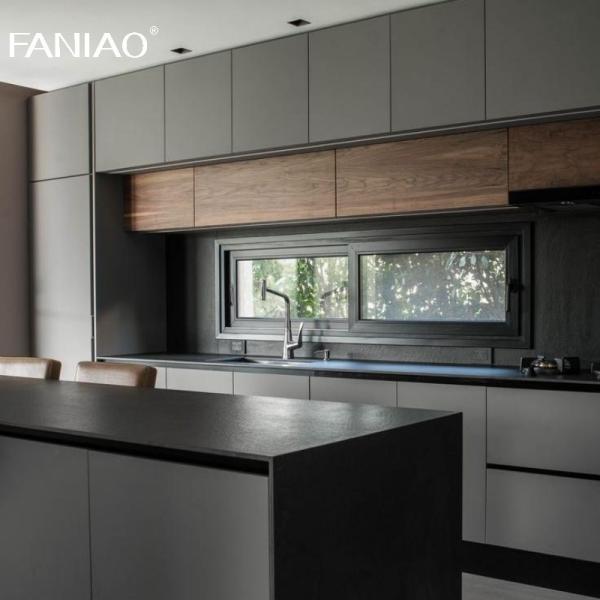 Кухонный шкаф на заказ Вилла Современный Серой Промышленный дизайн Кухонный шкаф с островом